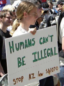 Immigration protest sign Immigration protest sign