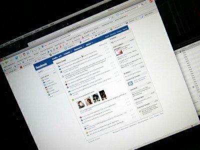 computer monitor with facebook open on screen