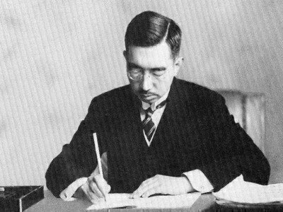 Emperor Hirohito signing current constitution Emperor Hirohito signing current constitution