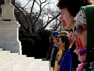 Pro-life demonstrators at the Supreme Court