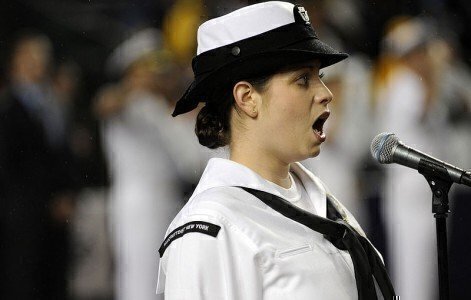 Singing National Anthem