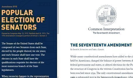 Interactive Constitution: The Seventeenth Amendment