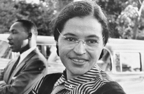 Rosa Parks with Dr. King