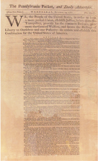 First Public Printing of the Constitution