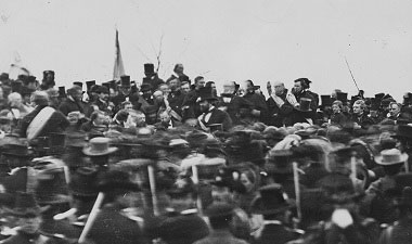 Photo of Abraham Lincoln at Gettysburg