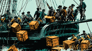 Illustration of the Boston Tea Party