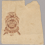 Illustration of a 1765 British One-penny Stamp Proof