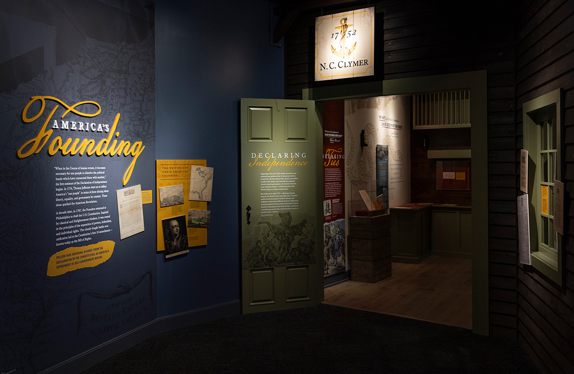 entrance to America's Founding museum exhibit