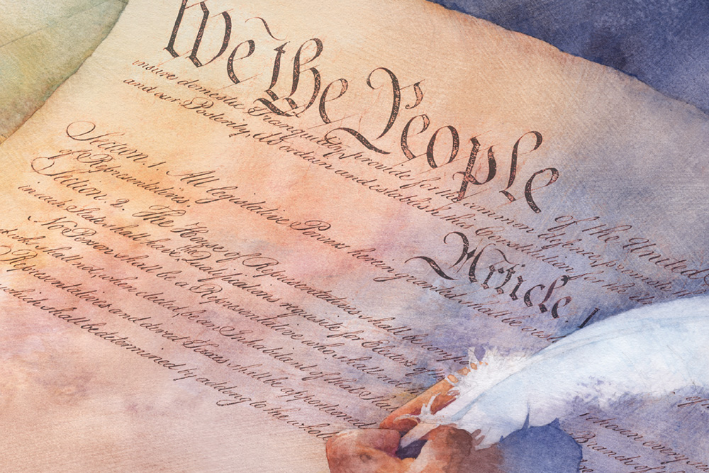 Illustrated graphic of Declaration of Independence