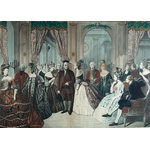 painting of Benjamin Franklin reception in France
