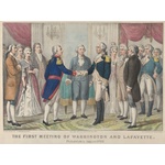 Painting of first meeting between Marquis de Lafayette and George Washington