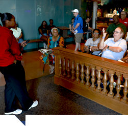 Visitors attend a live class at the National Constitution Center