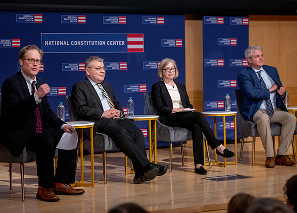 Panel participating in a Town Hall event