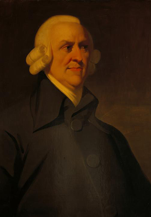Oil painting of Adam Smith by artist J.H. Romanes, 1945.