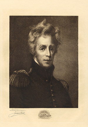 etching on paper by Jacques Reich of Andrew Jackson, head-and-shoulder portrait, 1908