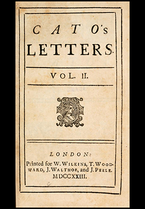Title page of Cato's Letters, 1723.
