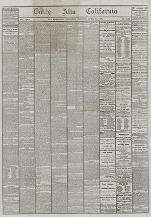 full page print of Daily Alta California newspaper from 1860
