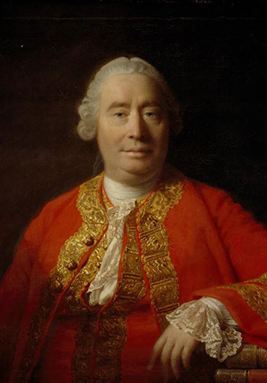 Oil painting of David Hume by artist Allan Ramsay, 1766.