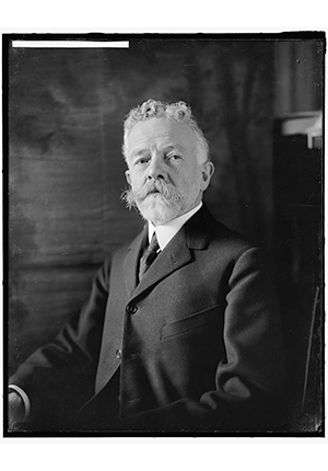 Senator Henry Cabot Lodge, head-and-shoulders portrait, by Harris and Ewing, photography.