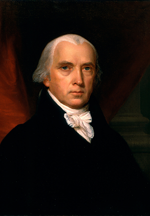 Oil painting by John Vanderlyn of James Madison, portrait, 1816.