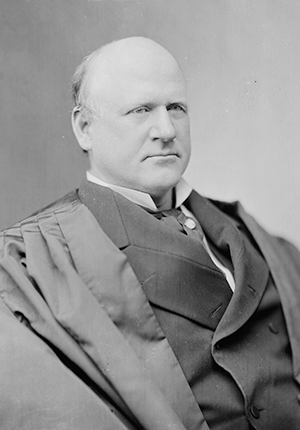Judge John Marshall Harlan, half-length portrait, seated. Photographer and year unknown.
