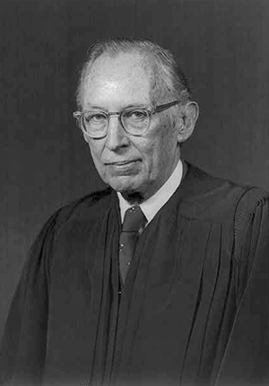 Justice Lewis F. Powell, Jr., head-and-shoulders portrait in judicial robes, by Robert S. Oakes, photographer.