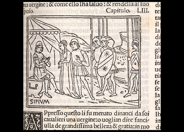 Page from printed book with woodcut illustrations, Roman, 59 BC-17 AD.