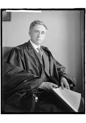 Justice Louis D. Brandeis, seated half-length portrait by Harris and Ewing, photography.