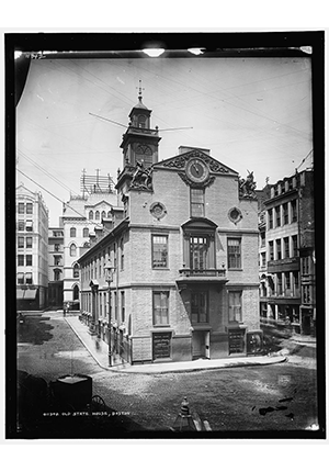 8"x10" glass negative of Old State House, Boston, created between 1890 and 1899.