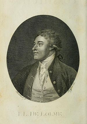 Engraving by Wolfgang Adam Topffer of Jean-Louis de Lolme, head-and-shoulders portrait.