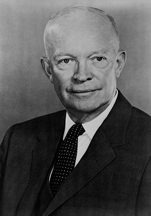 Dwight D. Eisenhower, head-and-shoulders portrait, facing front.