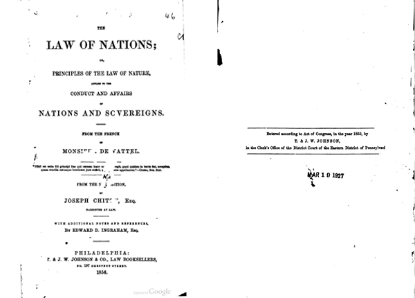 Title page of book with notation 'entered according to Act of Congress, in the year 1852'.