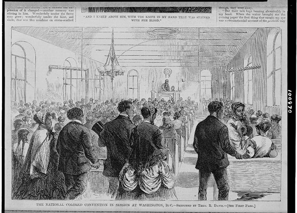 sketch by Theodore R. Davis, The National Colored Convention in session in Washington, D.C., 1869