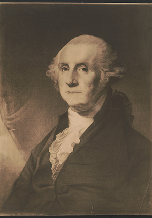 Photogravure print by unknown artist of George Washington, head-and-shoulders portrait, 1900.