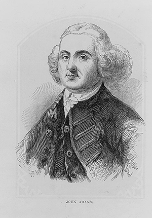Lithograph of John Adams, head-and-shoulders portrait, by unknown artist, created between 1870 and 1900.